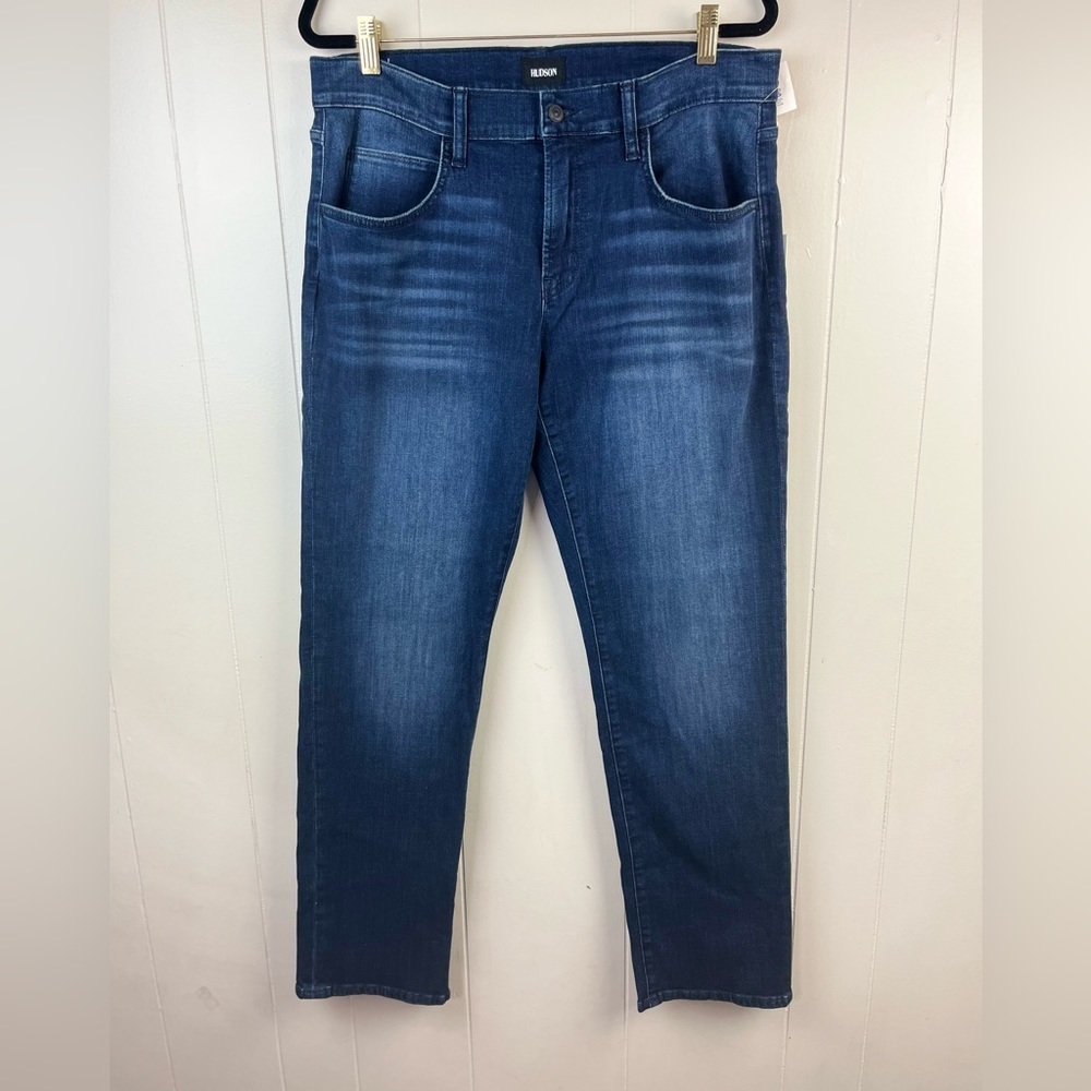 Hudson Byron Slim Straight Jeans Men’s Size 34 Blue Stretch Denim New With Tags